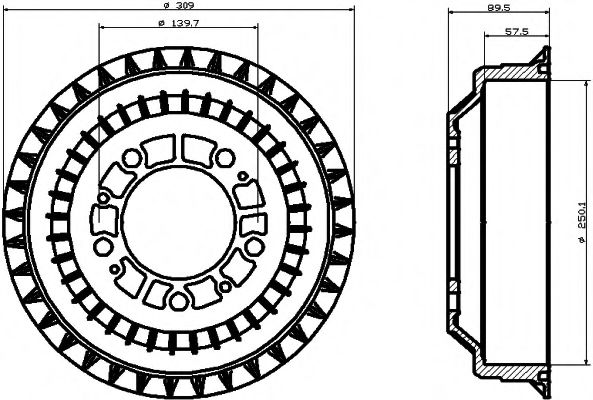 Тормозной барабан BEHR/HELLA 8DT 355 301-991