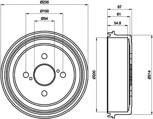 Тормозной барабан BEHR/HELLA 8DT 355 302-161