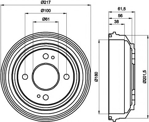 Тормозной барабан BEHR/HELLA 8DT 355 302-051