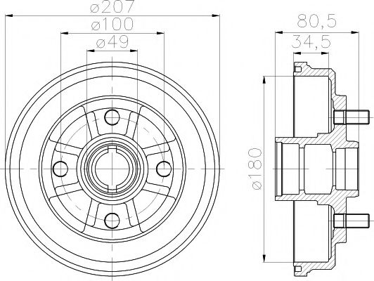 Тормозной барабан BEHR/HELLA 8DT 355 302-061