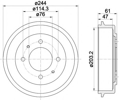 Тормозной барабан BEHR/HELLA 8DT 355 301-781