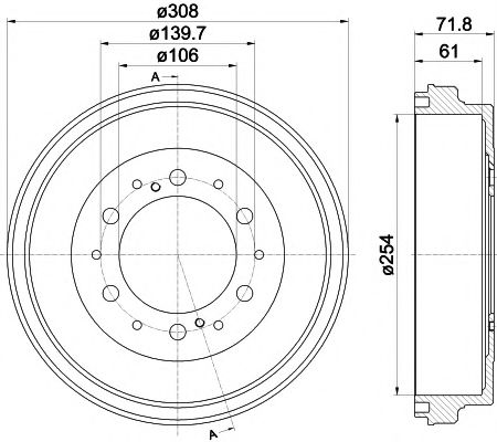 Тормозной барабан BEHR/HELLA 8DT 355 302-421