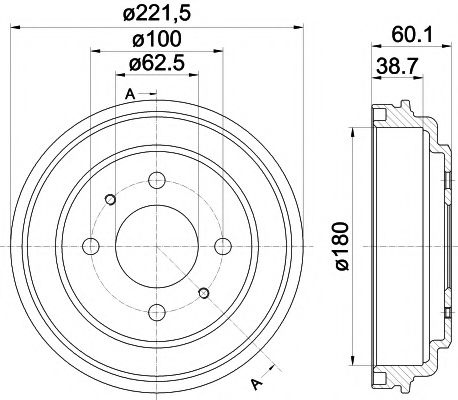 Тормозной барабан BEHR/HELLA 8DT 355 302-451
