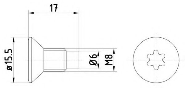 Болт, диск тормозного механизма BEHR/HELLA 8DZ 355 209-041