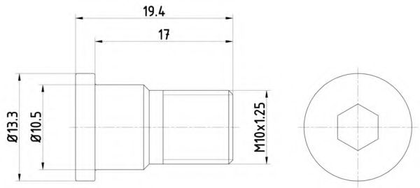 Болт, диск тормозного механизма BEHR/HELLA 8DZ 355 209-071
