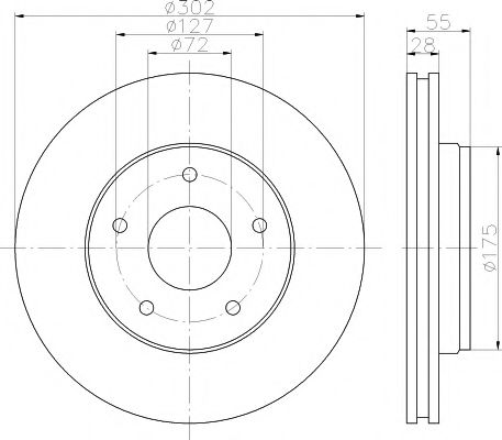 Тормозной диск BEHR/HELLA 8DD 355 119-191