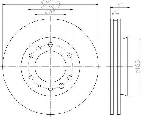 Тормозной диск BEHR/HELLA 8DD 355 119-211