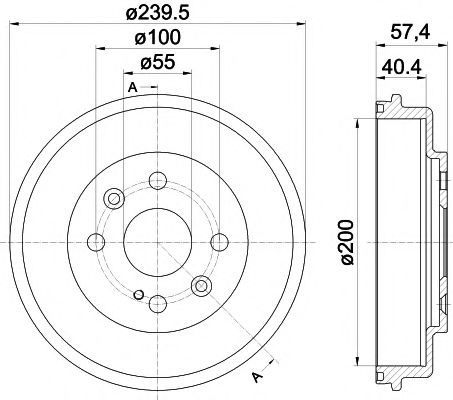 Тормозной барабан BEHR/HELLA 8DT 355 302-491