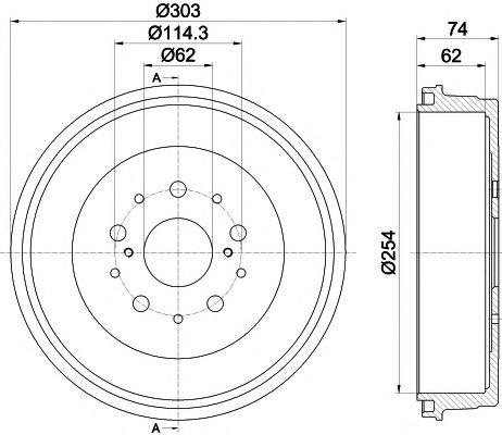 Тормозной барабан BEHR/HELLA 8DT 355 302-511