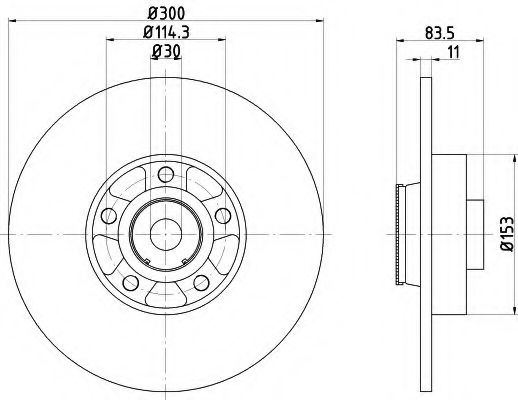 Тормозной диск BEHR/HELLA 8DD 355 119-311