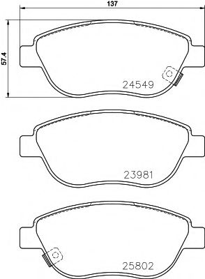 Тормозные колодки BEHR/HELLA 8DB 355 020-881