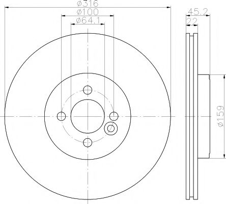 Тормозной диск BEHR/HELLA 8DD 355 119-441