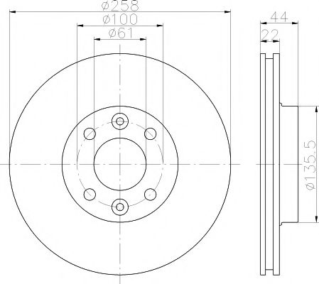 Тормозной диск BEHR/HELLA 8DD 355 119-461