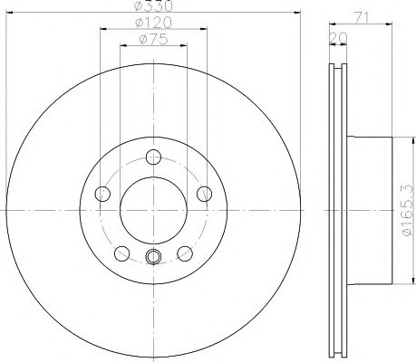 Тормозной диск BEHR/HELLA 8DD 355 119-541
