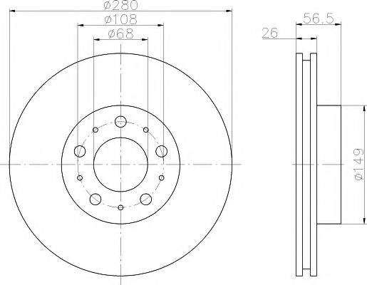 Тормозной диск BEHR/HELLA 8DD 355 102-541