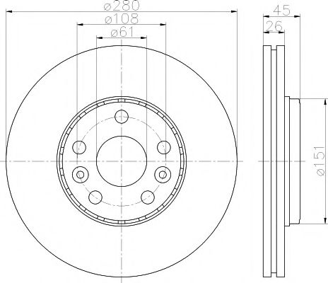 Тормозной диск BEHR/HELLA 8DD 355 119-691
