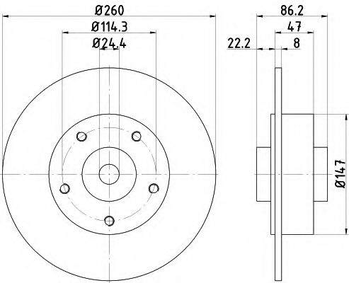 Тормозной диск BEHR/HELLA 8DD 355 120-101