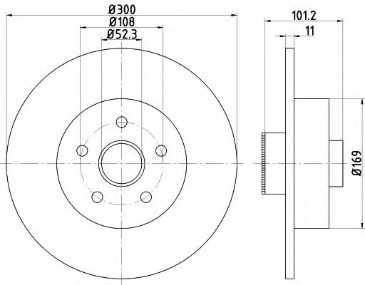 Тормозной диск BEHR/HELLA 8DD 355 120-121