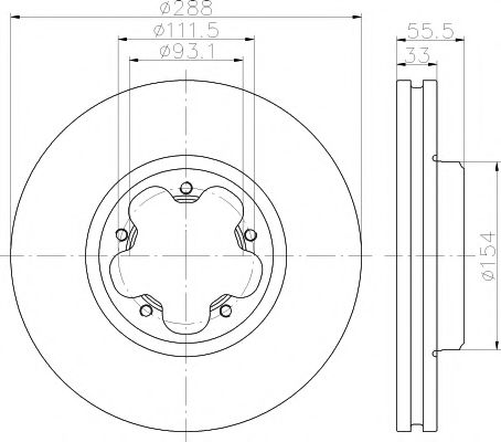 Тормозной диск BEHR/HELLA 8DD 355 120-111