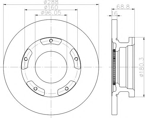 Тормозной диск BEHR/HELLA 8DD 355 120-181