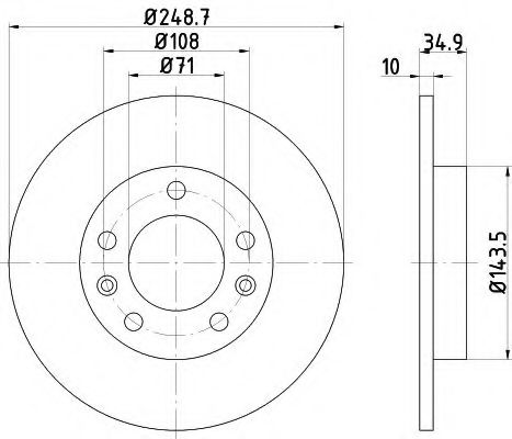 Тормозной диск BEHR/HELLA 8DD 355 120-581