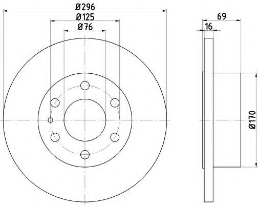 Тормозной диск BEHR/HELLA 8DD 355 117-171