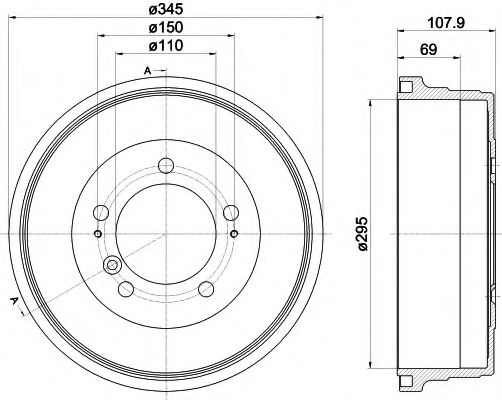 Тормозной барабан BEHR/HELLA 8DT 355 302-551
