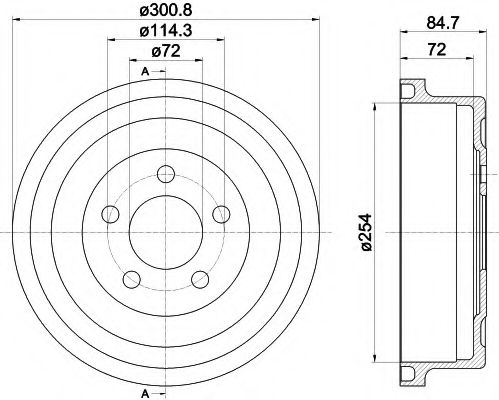 Тормозной барабан BEHR/HELLA 8DT 355 302-571