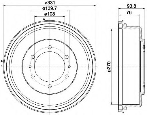 Тормозной барабан BEHR/HELLA 8DT 355 302-611