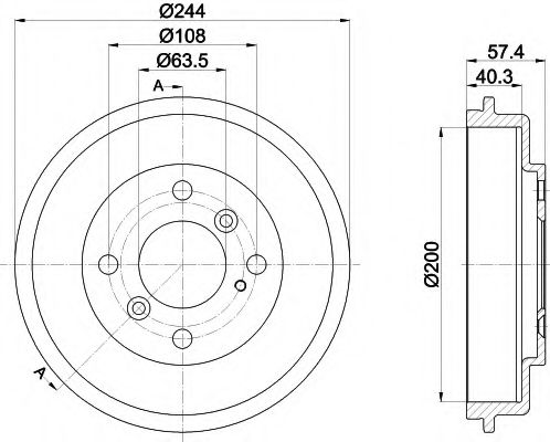 Тормозной барабан BEHR/HELLA 8DT 355 302-631