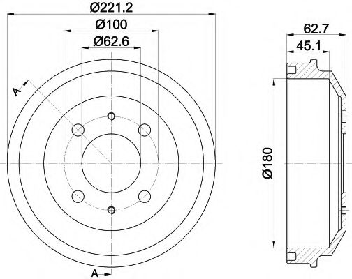 Тормозной барабан BEHR/HELLA 8DT 355 302-681