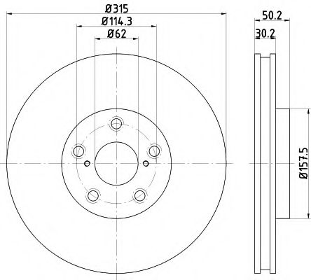 Тормозной диск BEHR/HELLA 8DD 355 122-241