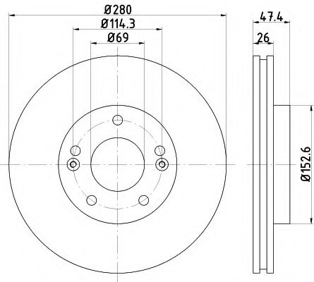 Тормозной диск BEHR/HELLA 8DD 355 122-341