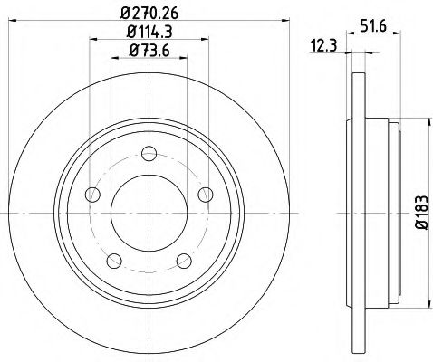 Тормозной диск BEHR/HELLA 8DD 355 122-361