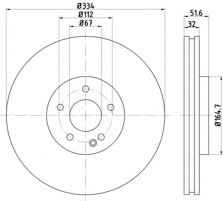 Тормозной диск BEHR/HELLA 8DD 355 122-391