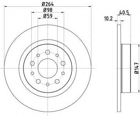 Тормозной диск BEHR/HELLA 8DD 355 120-931