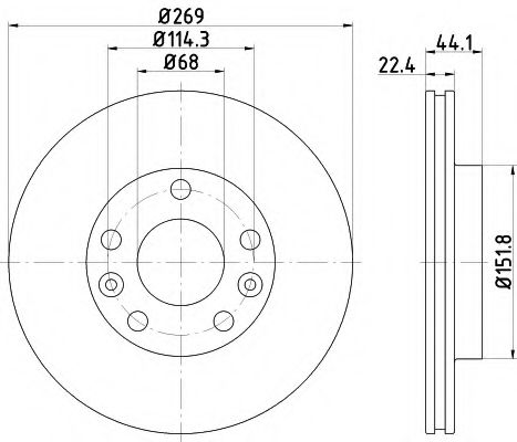Тормозной диск BEHR/HELLA 8DD 355 122-431
