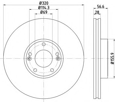Тормозной диск BEHR/HELLA 8DD 355 122-461
