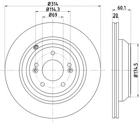 Тормозной диск BEHR/HELLA 8DD 355 122-581