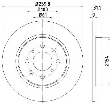 Тормозной диск BEHR/HELLA 8DD 355 122-531