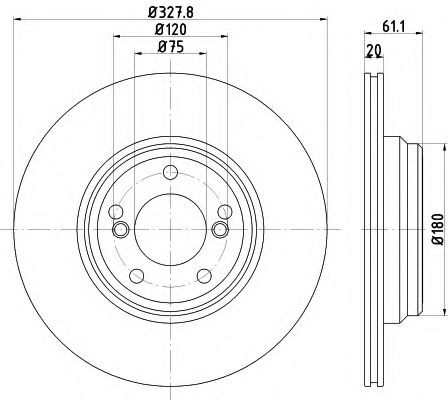 Тормозной диск BEHR/HELLA 8DD 355 122-621