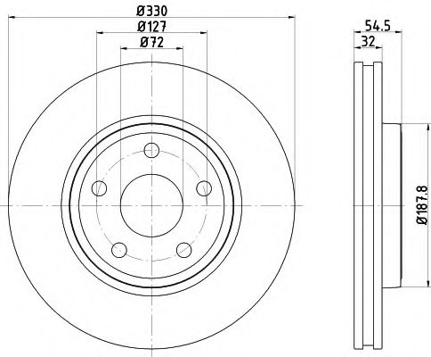 Тормозной диск BEHR/HELLA 8DD 355 122-681