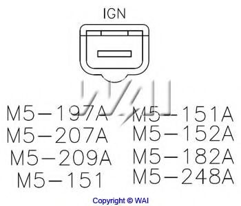 Реле регулятора генератора WAIglobal M5-151