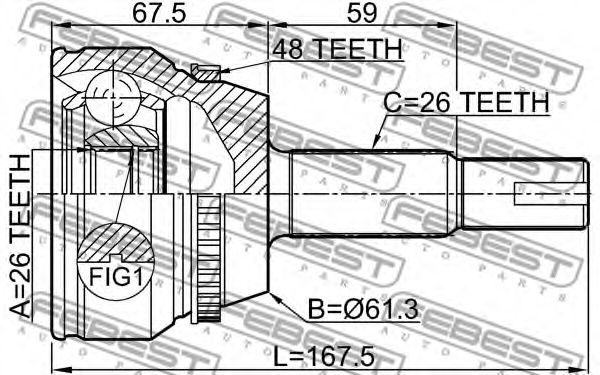ШРУС FEBEST 0110-ACV40L26A48 ШРУС FEBEST 0110-ACV40L26A48