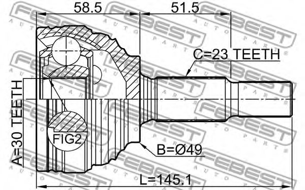 ШРУС FEBEST 0210-G15RA ШРУС FEBEST 0210-G15RA