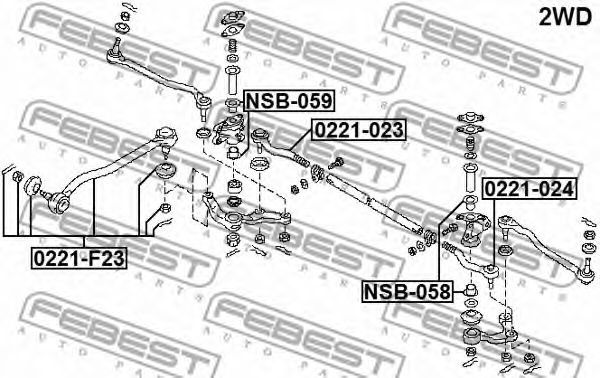 Наконечник рулевой тяги FEBEST 0221-024 Наконечник рулевой тяги FEBEST 0221-024