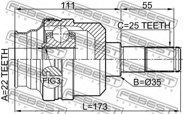 ШРУС FEBEST 1411-NACTR ШРУС FEBEST 1411-NACTR