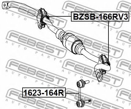 Втулка стабилизатора FEBEST BZSB-166RV3 Втулка стабилизатора FEBEST BZSB-166RV3