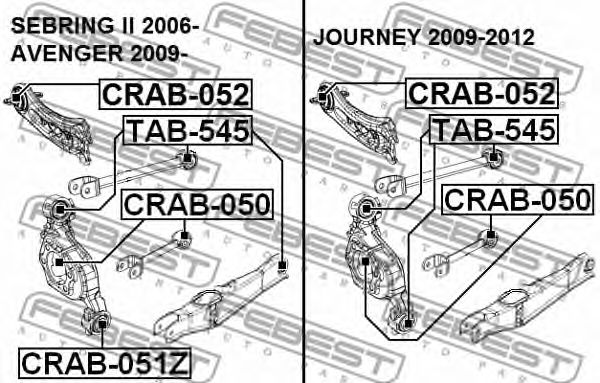 Сайлентблок рычага FEBEST CRAB-050 Сайлентблок рычага FEBEST CRAB-050
