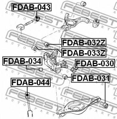 Сайлентблок рычага FEBEST FDAB-044 Сайлентблок рычага FEBEST FDAB-044